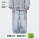 jnby by JNBY江南布衣童裝休閑牛仔褲工裝褲純棉長(cháng)褲秋男女童兒童1O8E10770 992/牛仔蘭 120 cm