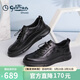 金利來(lái)男鞋休閑鞋輕便松緊帶時(shí)尚商務(wù)皮鞋G506410285AAE黑色40