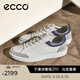 愛(ài)步（ECCO）休閑鞋 2026年春季新款真皮舒適休閑板鞋男鞋 柔酷60周年525474 水泥灰/白色/深藍色52547461569（牛皮剖層革/牛皮革） 42