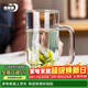 青蘋(píng)果無(wú)鉛玻璃杯320ml 帶把水杯茶杯 扎啤杯啤酒杯 可樂(lè )杯飲料杯