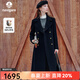 Navigare意大利小帆船純羊毛呢大衣女士2025秋冬季新款通勤長(cháng)裝風(fēng)衣外套 海軍藍 L