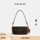蔻馳（COACH）新款女士馬車(chē)圖案印花BROOK翻蓋鏈帶包斜挎單肩包高級感女包 B4/松露色 高光琥珀色