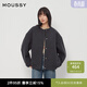 moussy 新品老錢(qián)靜奢風(fēng)廓形毛呢夾克外套女010HAJ30-1401 170炭灰色 均碼 00020/F