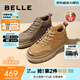 百麗（Belle）冬季男鞋戶(hù)外工裝板鞋保暖短靴子高幫休閑鞋棉鞋A1332DD3 卡其色絨里 43 (265mm)