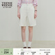 Teenie Weenie小熊女裝夏季休閑簡(jiǎn)約時(shí)尚直筒寬松牛仔短褲四分褲子 象牙白 S (160)