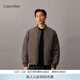 Calvin Klein高級成衣系列秋冬男士商務(wù)休閑通勤挺括ck棒球領(lǐng)飛行員夾棉外套 PBX-深灰褐 M