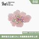 She's茜子巴比耶浪漫花朵樹(shù)葉發(fā)卡高檔捏夾劉海碎發(fā)夾盤(pán)發(fā)飾生日禮物女 幻彩紫E0