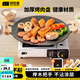 探險者（TAN XIAN ZHE）圍爐煮茶烤盤(pán)燒烤盤(pán)烤肉盤(pán)韓式烤肉煎烤盤(pán)卡式爐家用麥飯石烤肉鍋 30CM明火款【櫸木防燙把手】