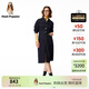 暇步士（Hush Puppies）【懶人系列】女裝秋美式休閑風(fēng)復古時(shí)尚翻領(lǐng)牛仔連衣裙 196深藍 M