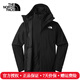 The North Face北面三合一沖鋒衣男25新款戶(hù)外防水保暖抓絨內膽休閑夾克外套89ZP JK3/宇宙黑 L /175