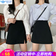 半身裙女春夏秋冬季黑色高腰開(kāi)叉小短裙防走光韓版氣質(zhì)A字職業(yè)包臀裙 108普通 S