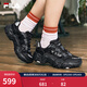 斐樂(lè )（FILA）官方貓爪6代女鞋復古運動(dòng)鞋舒適厚底鞋休閑鞋 黑/影黑灰-BD 38