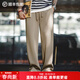 馬登工裝 美式休閑空氣層衛褲cityboy寬松垂感抗皺長(cháng)褲直筒褲子男春 淺咖 M