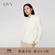 OVV【可機洗黃金羊毛】秋冬熱賣(mài)女裝圓領(lǐng)休閑長(cháng)袖針織衫 米白（凈色）B5 M
