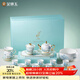 金鑲玉骨瓷功夫茶具套裝 家用喝泡茶描金蓋碗商務(wù)送禮高檔 青云國風(fēng)山水