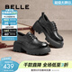 百麗（Belle）時(shí)尚舒適牛津鞋女商場(chǎng)同款真皮厚底休閑鞋D2Y1DAM5預售 黑色 【經(jīng)典百搭】 34 (220mm)