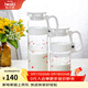 怡萬(wàn)家（iwaki）冷水壺茶具耐熱玻璃涼水壺家用大容量玻璃杯果汁壺 【夢(mèng)幻白】1.3L+0.8L