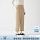 范思藍恩職業(yè)西裝褲休閑褲女冬裝設計感高腰直筒九分煙管褲14700 卡其色 S