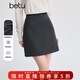 百圖（betu）女裝冬季新款半身裙氛圍感亮片短裙顯瘦A字裙裙子女2512T21 灰色 M