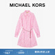 MICHAEL KORS 邁克高仕【兩件折上折】MK 女士花卉印花襯衫連衣裙 含鏈條腰鏈 粉色 682 S