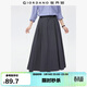 佐丹奴2026年春新款格雷系垂感磨毛壓褶a字百褶半身裙女05465681