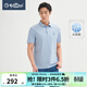 金利來(lái)【冰氧酷/涼感】春夏季節短袖polo衫男士商務(wù)時(shí)尚豎條紋翻領(lǐng)T恤 15淺藍 XL 180/96A 推薦150-165斤