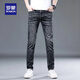 羅蒙（ROMON）冰絲牛仔褲男夏天薄款褲子男士直筒男褲彈力休閑長(cháng)褲男款夏季 6813煙灰薄款 34 碼 腰圍2尺7適合150-160斤左右