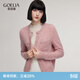 歌莉婭羊毛針織開(kāi)衫女秋季穿搭巨好看花紗上衣1ECL6J0W0 21R藕粉色 L