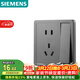 西門(mén)子（SIEMENS）開(kāi)關(guān)插座 五孔帶單控插座面板 致典深灰銀5UB14243NC072P