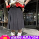 歐貝汐毛呢百褶半身裙女2026年春夏季新款伯克利裙子春秋學(xué)院風(fēng)A字短裙 灰色 M