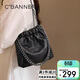 千百度（C.BANNER）牛皮包包女包鏈條單肩包斜挎水桶包高檔生日禮物高級感送女友老婆
