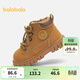 巴拉巴拉童鞋兒童馬丁靴男童嬰兒靴子加絨秋冬拉鏈款短靴戶(hù)外時(shí)尚 卡其50601 27 (腳長(cháng)16.3-16.7/內長(cháng)17.7)