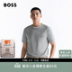 BOSS博斯 男士徽標飾片棉質(zhì)平紋針織短袖T恤 051-灰色 L
