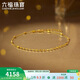 六福珠寶 腳鏈黃金車(chē)花光珠金珠足金素鏈 計價(jià) 約2.64克