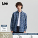 Lee舒適版翻領(lǐng)小Logo徽標提花深藍男長(cháng)袖牛仔襯衫潮LMT010829209 深藍色 L