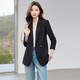 YINGBANI黑色西裝外套女2026新款春秋高級感氣質(zhì)韓版中長(cháng)款休閑西服上衣春 黑色西裝 M 【建議90-99斤】