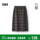 森馬（Semir）商場(chǎng)同款|半身裙女冬季格子仿呢易打理開(kāi)叉2025長(cháng)裙101725120003