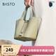 百思圖商場(chǎng)同款時(shí)尚大容量手拎托特包水桶包單肩斜挎包女X2892BX3 綠色 F