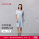 愛(ài)慕（Aimer）春夏海藻睡眠衣女士帶胸墊套頭短袖可外穿家居長(cháng)裙AM44B381 遠天藍K7D L 170