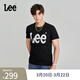 Lee商場(chǎng)同款經(jīng)典大Logo印花圓領(lǐng)男款短袖T恤休閑潮流LMT0065673RX 黑色 S