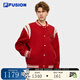 FILA FUSION斐樂(lè )潮牌情侶外套2026春貴氣新衣時(shí)尚休閑棒球服男女款 靡桑紅-RD XL 180/100A/XL