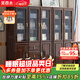 采百木書(shū)柜  新中式烏金木實(shí)木書(shū)柜組合客廳輕奢現代家用書(shū)桌書(shū)架書(shū)房 1.2米三門(mén)書(shū)柜 組裝