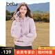 百圖（betu）女裝冬季新款衛衣連帽拉鏈款插肩袖顯瘦寬松衛衣2411X06