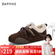 達芙妮德訓鞋女冬季加絨保暖輕便舒適棉鞋毛毛鞋2026新款百搭 咖色 36 (230mm) 標準碼