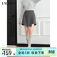 LAGOGO顯瘦百搭高腰短裙褲拉谷谷2024秋冬新品休閑舒適短裙褲 深灰色(R0) L