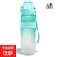 tritan塑料水杯玩味杯吸管杯子大容量健身運動(dòng)水壺兒童學(xué)生男女 淺青色漸變磨砂+5味環(huán) 1000ml
