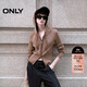 ONLY 2025夏季通勤做舊雙頭拉鏈連帽條紋針織衫女|12533B019