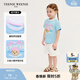 Teenie Weenie  Kids小熊童裝25年款女寶寶肩開(kāi)扣印花短袖T恤打底衫 藍色 120 cm