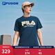 FILA FUSION斐樂(lè )潮牌情侶款針織短袖衫秋新款時(shí)尚涼感速干T恤 未央藍-DB M 170/92A/M