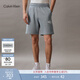 Calvin KleinJeans夏季男士經(jīng)典ck字母疊印松緊腰純棉休閑運動(dòng)直筒針織短褲